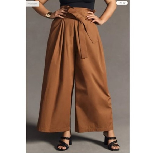 Anthropologie High-Waist Wide-Leg Pants in Brown - Picture 9 of 12